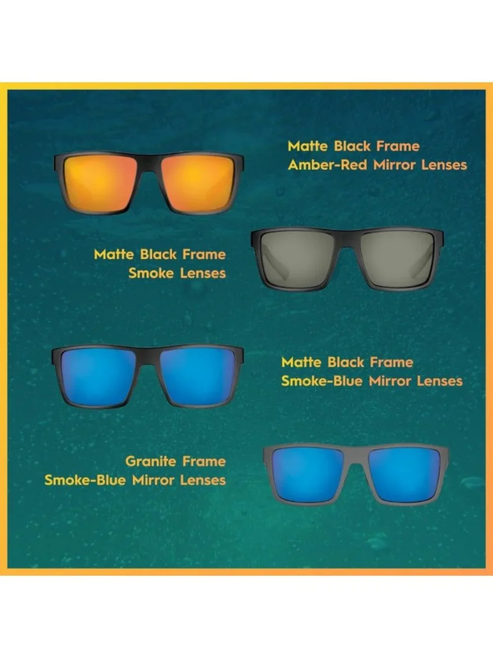 Unisex Polarized Rectangular Sunglasses for Fishing, Outdoor Activities & Sports